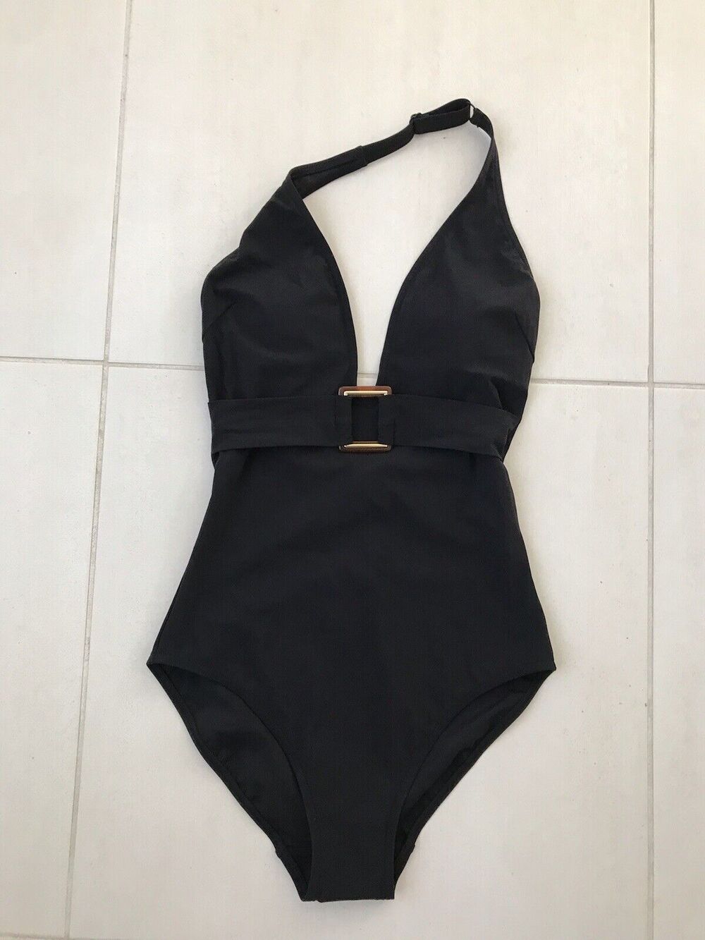 Fig Leaves Swim Halter One Piece Swimsuit Icon Marseille Quiet Luxury Summer